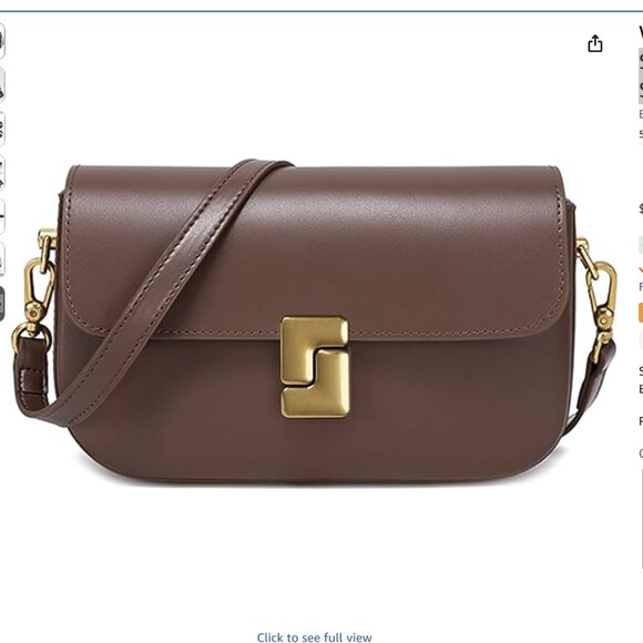 NWT Small Crossbody Bag, Leather, Sling Purse w 2 sizes removable straps - Picture 1 of 8